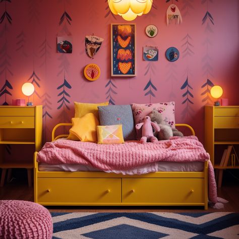 8 Good Reasons to Use Bold Colors in Your Kids‘ Rooms – Beautiful Ideas Bedrooms Colors, Rooms Inspiration, Kid Bedrooms, Wall Colours, Next Bedroom, Kids Rooms Inspo, Room Children, Flowers Pastel, Childrens Bedroom Decor