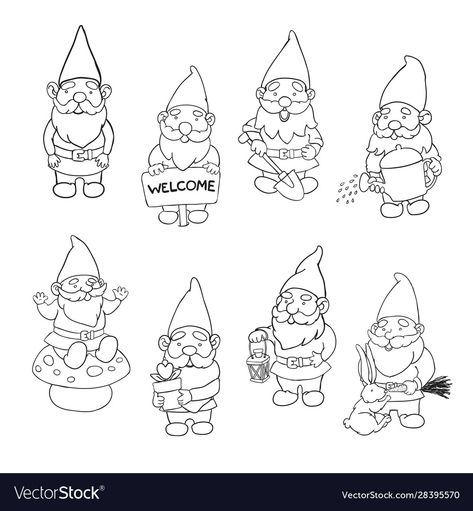 Gnome Tattoo, Fairytale Characters, Gnome Crafts, Black Friday Sale Banner, Fairy Drawings, Garden Gnomes, Wood Burning Patterns, Plastic Canvas Patterns Free, Fairy Tale Characters