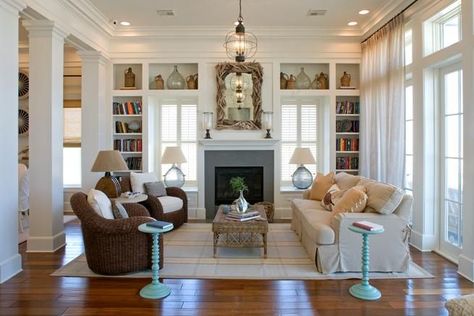 Fireplace Between Windows, Built In Around Fireplace, Fireplace Windows, Window Doors, Fireplace Bookshelves, House Addition, Built In Shelves Living Room, Living Room Built Ins, Fireplace Built Ins