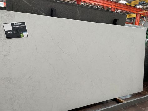 Calacatta Miraggio Duo Quartz Countertop, Calacatta Mirragio Quartz, Calacatta Miraggio Duo Quartz, Miraggio Duo Quartz, Calacatta Miraggio Duo, White Dove Cabinets, Msi Quartz Countertops, Bm White Dove, Carrara Quartz