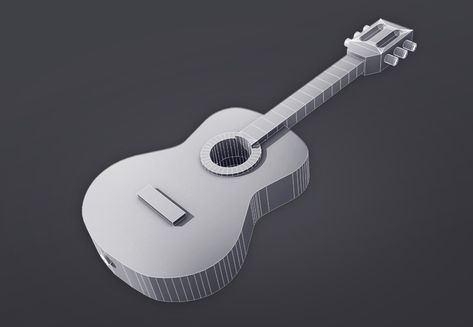 How to Create a Guitar in Cinema 4D: Part 1 Guitar Papercraft, Guitar Animation, Games Graphic Design, 3d Printed Instruments, 3d Guitar, Music Competition, Rendering Techniques, Miniature Guitars, Illustration Projects