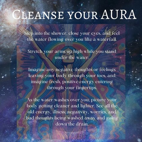 “Water cleanse and renew, Wash away what no longer serves, Refresh with energy pure and true.” Say this three times while cleansing your AURA. Save this and share with someone who needs aura cleansing. #auracleansing #banishnegativeenergy #showercleanse #hoodoocleanse #rituabath #tantramantra Aura cleanse, cleansing bath, ritual bath, shower cleanse, manifestations, tantra mantra Cleansing Bath Ritual, Spiritual Hygiene, Shower Ritual, Tantra Mantra, Cleansing Bath, Cleansing Rituals, Aura Protection, Cleansing Ritual, Astrology Remedy