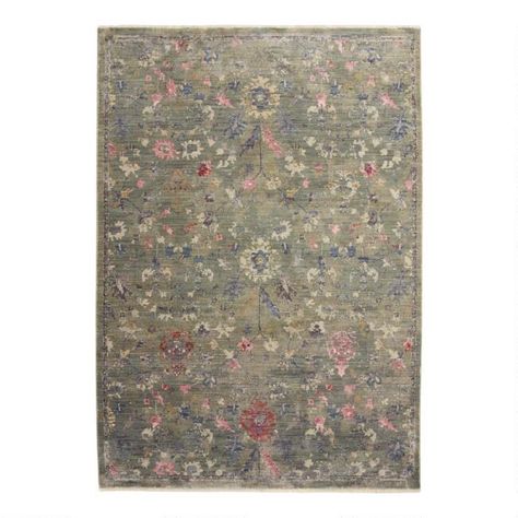 Sage Green and Blue Persian Style Floral Nora Area Rug | World Market Alexander Home, Area Rug Sets, Loloi Rugs, Persian Pattern, Rug Direct, Floral Area Rugs, Round Area Rugs, Traditional Rug, Vintage Area Rugs