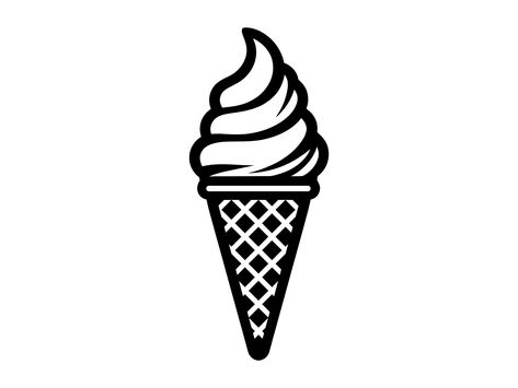 Ice Cream Black And White, Ice Cream Svg, Ice Cream Logo, Printable Clip Art, Serve Ice Cream, Art Cut, Soft Serve Ice Cream, Acrylic Keychains, Soft Serve