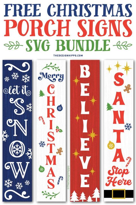 Santa Svg Free Cricut, Christmas Porch Signs, Porch Sign Svg, Cricut Christmas Ideas, Cricut Svg Files Free, Silhouette Diy, Cricut Tips, Silhouette Christmas, Cricut Projects Beginner