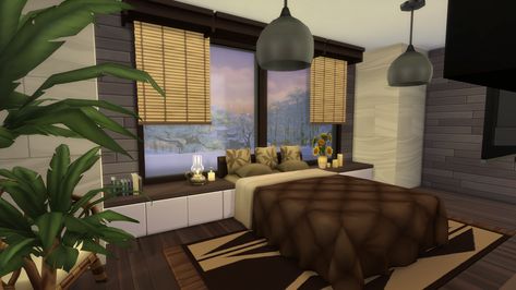 Sims 4 master bedroom design no cc Sims 4 No Cc Bedroom, Sims 4 Master Bed, Sims Bedroom Ideas No Cc, Sims 4 Interior Design Ideas No Cc, Sims 4 Bedroom No Cc, Sims 4 Bedroom Ideas No Cc, Sims 4 Room Ideas Bedrooms, Modern Urban Bedroom, Urban Bedroom Ideas