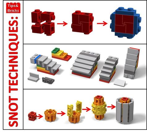 @tipsandbricks on Instagram: “#567 TECHNIQUE DISCUSSION: SNOT techniques This Sunday we'll be discussing SNOT (Studs Not On Top) techniques; any techniques that build in…” Lego Snot Techniques, Lego Roof Techniques, Lego Floor Techniques, Lego For Adults, Batwing Lego Moc, Lego Tricks, Lego Car Moc Instructions, Lego Designs, Lego Techniques