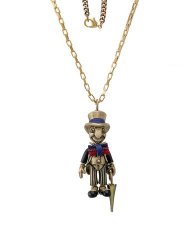 gold Jiminy Cricket necklace by Disney Couture Jewelry Disney Trinkets, Jimmy Cricket, Disney Couture Jewelry, Disney Jewelry Bracelet, Disney Wedding Rings, Disney Products, Disney Dress Up, Jiminy Cricket, Lola Rose