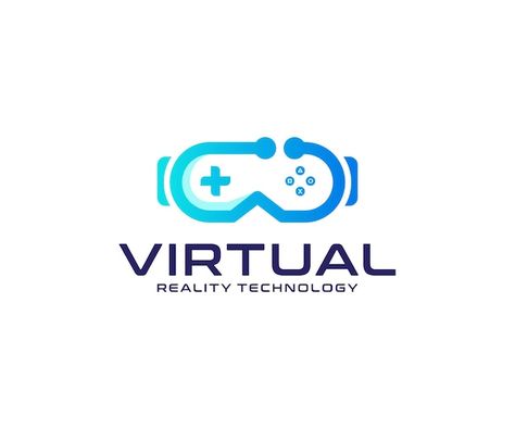 Vector virtual logo | Premium Vector #Freepik #vector #vr-logo #connect #3d-technology #technology Vr Logo, Mind Logo, Ar Logo, Virtual Reality Technology, 3d Technology, Vr Games, Cafe Interior Design, Game Logo, Cafe Interior