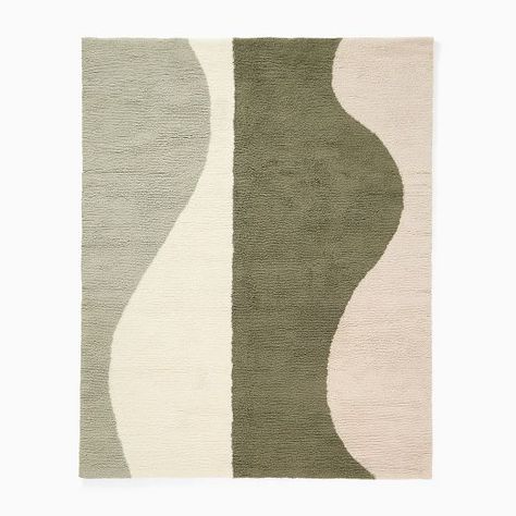 Area Rug Playful Patterns | West Elm Wool Shag Rug, Minimalist Living Room Decor, Modern Wool Rugs, Furniture Trends, Custom Size Rugs, Minimalist Living, Key Details, Wave Pattern, Contemporary Rugs