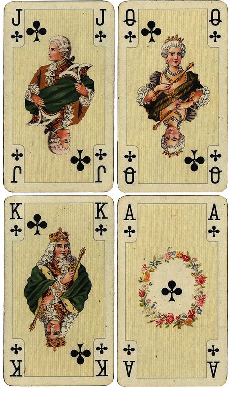 Wings of Whimsy: Antique French Playing Cards - Clubs - free for personal use #ephemera #printable #vintage Ephemera Folder, Printable Playing Cards, Images Victoriennes, Cool Playing Cards, Scrapbook Printable, Kartu Remi, Art Alphabet, French Ephemera, Playing Cards Art