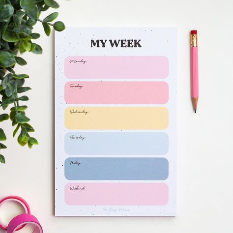 My Week Planner, Importance Of Self Care, Weekly Planner Design, Daily Planner Notepad, Weekly Tasks, Memo Pad Design, Writing Paper Printable Stationery, Note Pad Design, Week Planner