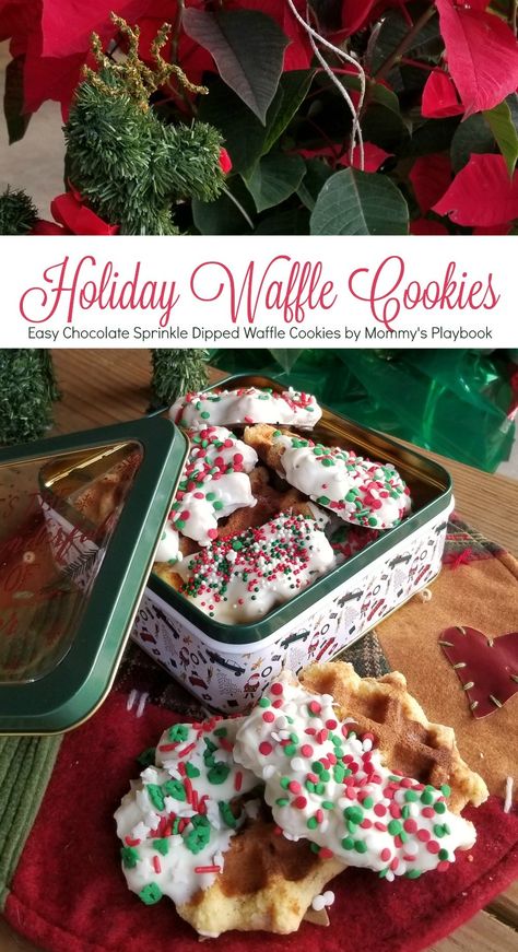 Waffle Iron Cookies, Christmas Waffles, Cookie Recipes For Kids, Xmas Desserts, Waffle Iron Recipes, Cute Christmas Cookies, Chocolate Waffles, Waffle Maker Recipes, Holiday Chocolate