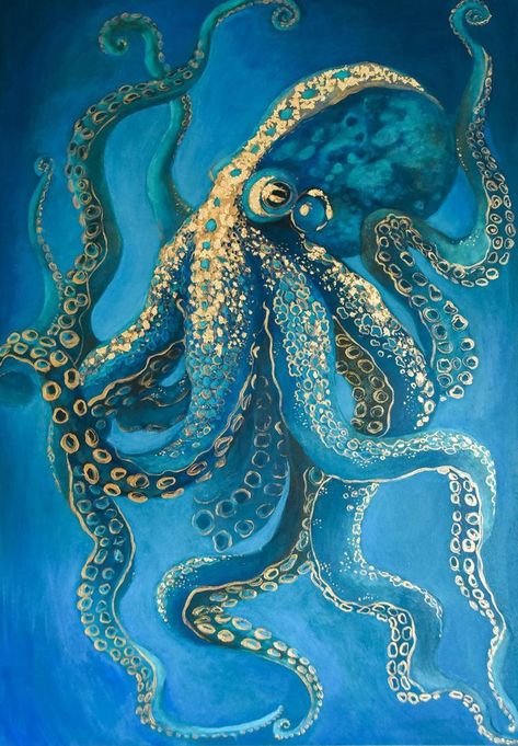 Octopus Drawing, Octopus Painting, Painting Aesthetic, Octopus Art, Desenho Tattoo, Acrylic Painting Tutorials, Sea Art, Painting Tutorials, Beginner Painting