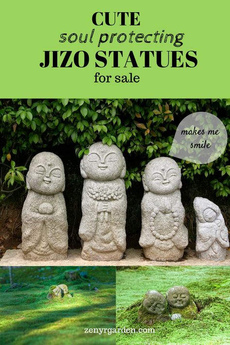 Japanese Garden Sculptures & Statues, Zen Statues, Statues For Garden, Japanese Garden Ornaments, Jizo Statue, Statue For Garden, Garden Buddha, Japanese Statue, Japanese Garden Decor