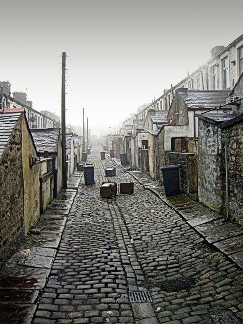 A northern back street on bin day Nelson Lancashire Nelson Lancashire, Preston Lancashire, British Architecture, Salford, Old London, Urban Environment, Blackpool, British History, Photoshop Photography