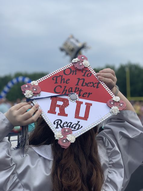 Rutgers grad cap Rutgers Grad Cap, Rutgers Graduation, High School Graduation Cap Designs, Radford University, Graduation Cap Decoration Diy, High School Graduation Cap, Grad Cap Designs, Diy Graduation Cap, Diy Graduation