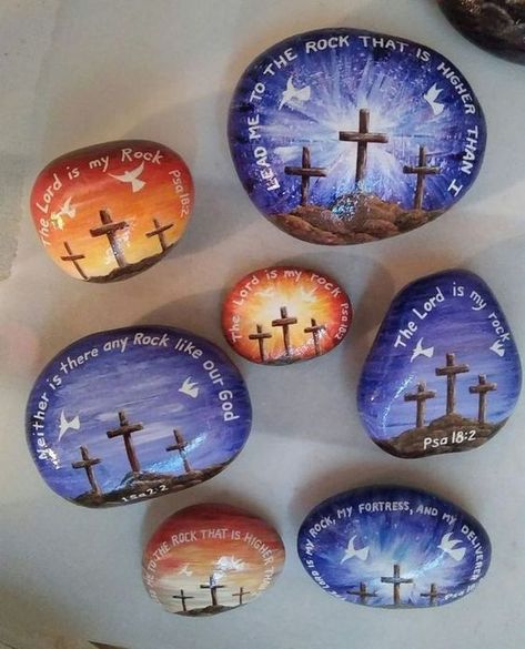 Easter Rocks, Jesus Is My Rock, Easy Diy Paint, Paint Rocks, Christian Crafts, Painting Ideas Easy, Painted Rock Ideas, Painted Rocks Diy, Rock Painting Ideas Easy