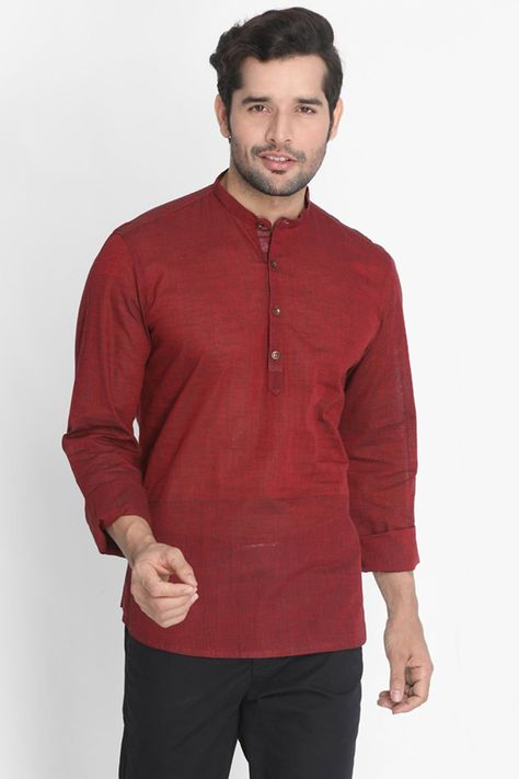 Product Features:   Top Color: Maroon Top Farbic: Pure Cotton Disclaimer: There will be slight difference in digital to actual image Short Kurta For Men, Ethnic Clothes, Maroon Shorts, Maroon Top, Kurta Men, Short Kurta, Short Kurti, Ethnic Outfits, Polished Look