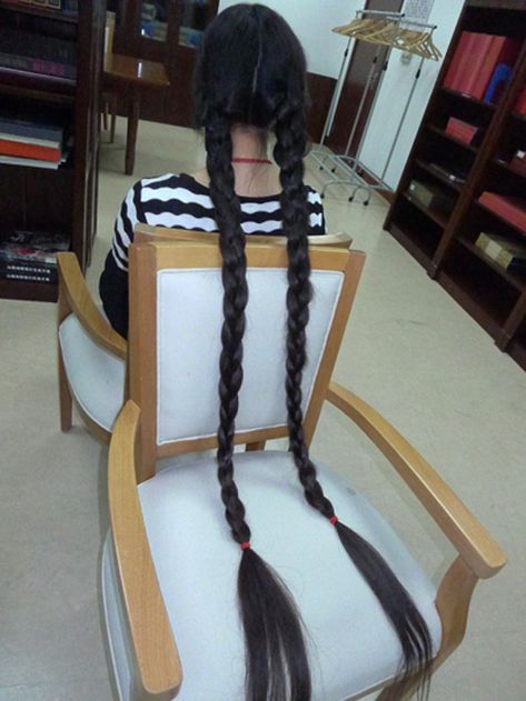 Beautiful long twin braids. Almost always wear my hair this way. I wish more women had hair like this and I could blend in more. Long Twin Tails, Twin Braids Hairstyles, Twin Tails Hairstyles, Two Long Braids, Displacer Beast, China Long Hair, Kimetsu Academy, Tail Hairstyle, Half Braid