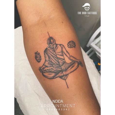 Monk Tattoo Design, Monk Tattoo, Portrait Tattoo Sleeve, Robot Tattoo, Wrist Tattoo Ideas, Buddhist Tattoo, Tattoos Arm, Men Tattoos Arm Sleeve, Men Tattoos