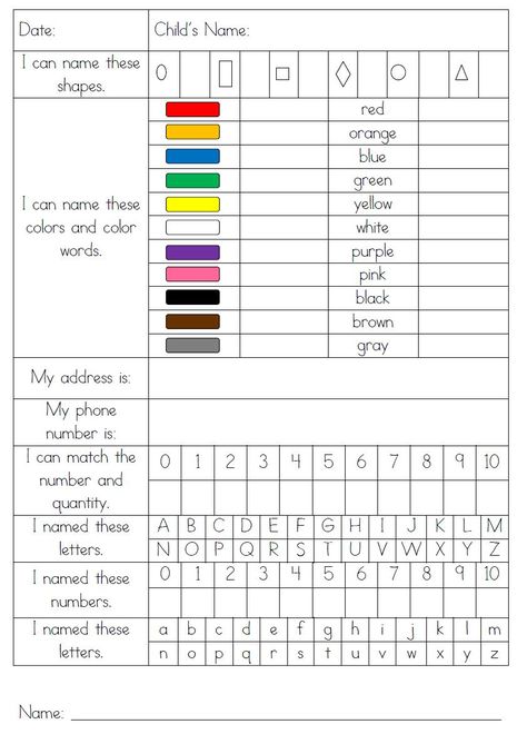 Things to Practice Prek Readiness Checklist, Pre K Assessment, Prek Assessment, Kindergarten Assessment, Pre K Curriculum, Data Collection Sheets, Preschool Assessment, Preschool Prep, Teacher Evaluation