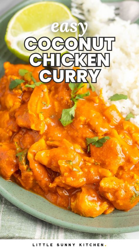 Coco Van Chicken, Chicken With Coconut Milk Recipes, Coconut Cream Chicken, Easy Coconut Chicken, Coconut Curry Chicken Recipes, Coconut Chicken Curry, Coconut Milk Chicken, Curried Chicken, Pizza Sandwich