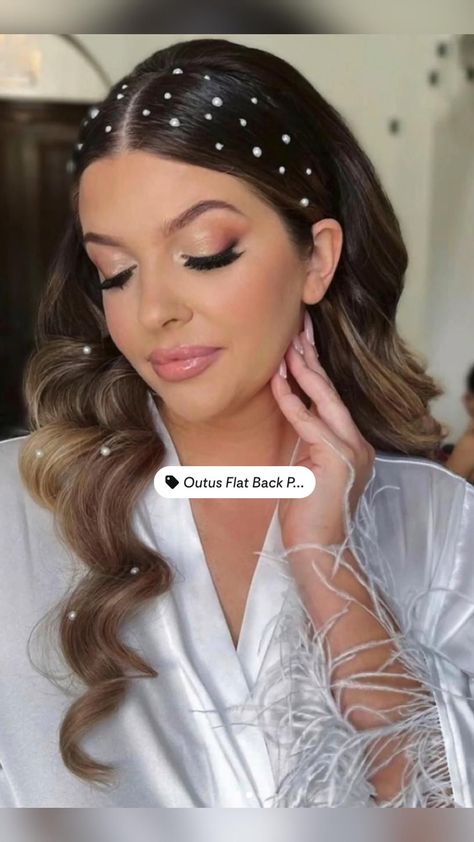 Hair style New trending girls 2023 Updo Prom, Wave Hairstyles, Burgundy Makeup, Bridal Hair Down, Prom Hairstyle, Hairstyles Prom, Simple Prom Hair, Up Dos For Prom, Bridal Hair Updo