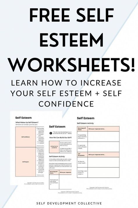 Self Esteem Building, Self Esteem Building Activities, Improve Your Self, Self Esteem Worksheets, Self Esteem Activities, Building Self Esteem, What Is Self, Low Self Esteem, Self Acceptance