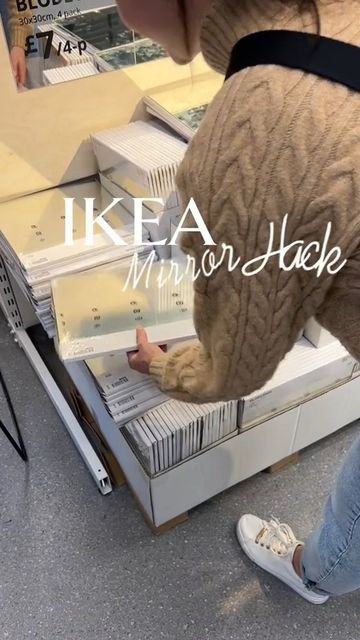 Ikea Mirror Wall, Diy Wall Mirror, Decor Hacks Diy, Ikea Mirror Hack, Ikea Mirror, Ikea Decor, Decor Hacks, Diy Ikea Hacks, Diy Ikea