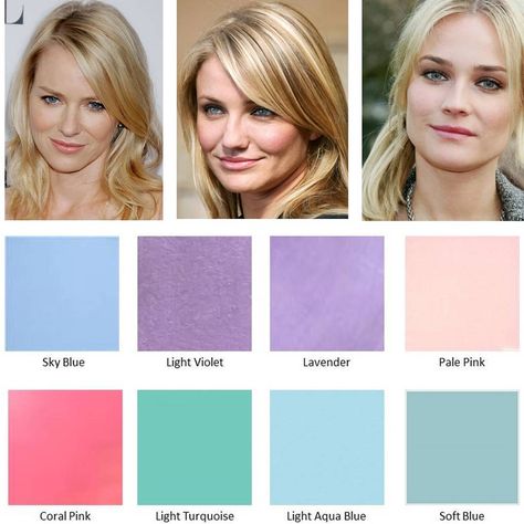 Unique To You Colour on Instagram: “Celebrity Light season women; Naomi Watts, Cameron Diaz and Diane Kruger #coloranalysis #uniquetoyoucolor #yourwowcolours #coloranalysis…” Light Spring Celebrities, Spring Celebrities, Light Summer Clothes, Light Summer Color Palette, Complexion Colors, Soft Summer Color Palette, Light Spring Colors, Soft Summer Colors, Summer Coloring