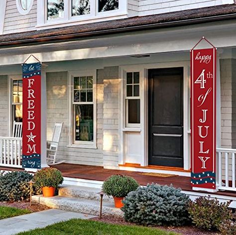 4th of July Decor - Patriotic Decorations for Independence Day - Happy 4th of JULY and Let Freedom Ring Hanging Flags Bunting Banners Door Porch Sign - Fourth of July Party Supplies American Flag Banner, Patriotic Bunting, Patriotic Banner, Independence Day Decor, Hanging Flags, Let Freedom Ring, 4th Of July Decorations, Happy 4th Of July, Happy 4 Of July