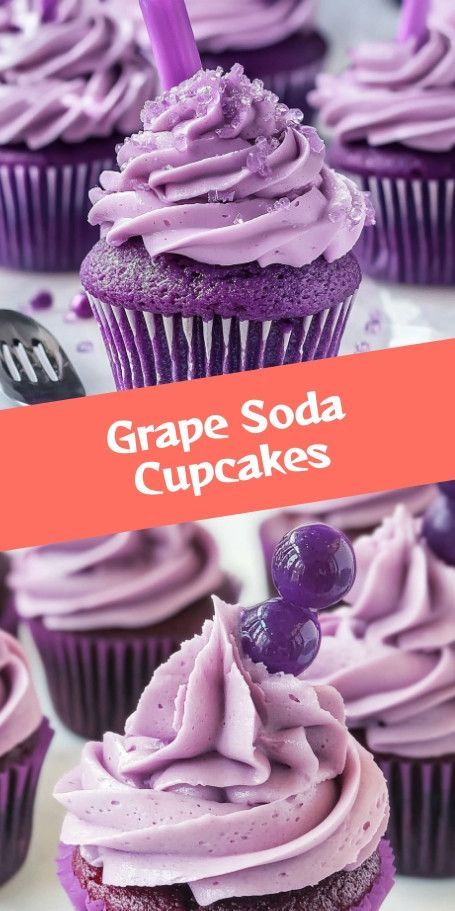 Grape Soda Cupcakes Recipe: Whipped Vanilla Frosting Treat Discover a unique autumn baking delight with our Grape Soda Cupcakes topped with fluffy whipped vanilla frosting. Perfect for parties or a sweet snack, these colorful cupcakes are sure to excite kids and adults alike. Prep in just 15 minutes for a vibrant, festive dessert. #GrapeSoda #FallBaking Whipped Vanilla Frosting, Soda Cupcakes, Autumn Baking, Grape Flavor, Soda Flavors, Colorful Cupcakes, Classic Recipes, Grape Soda, Festive Desserts