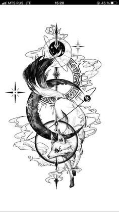 Fantasy Tattoos, Muster Tattoos, Fox Tattoo, Tattoo Style Drawings, Tattoo Art Drawings, Wolf Tattoo, Elegant Tattoos, Simplistic Tattoos, 판타지 아트