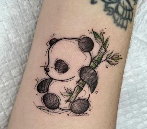 Panda Bear Tattoos, Disney Stitch Tattoo, Panda Tattoo, Hand Tattoos For Girls, Saved Tattoo, Bunny Tattoos, Bear Tattoos, Bear Tattoo, Tattoo Style Drawings