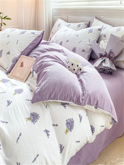 Lilac Bed Sheets, Colchas Aesthetic, Pink Bedding Set, Boys Home, House Essentials, Winter Bedding, Purple Collar, Student Dormitory, Mauve Purple