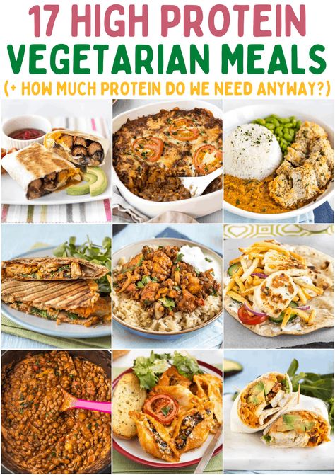 17 high protein vegetarian meals - everything you need to know about protein intake as a vegetarian, including a collection of 17 high protein vegetarian recipes! Protein Vegetarian Meals, High Protein Vegetarian Meals, Protein Veggie Meals, Vegan Katsu Curry, Vegetarian High Protein, High Protein Vegetarian, Protein Vegetarian, Vegetarian Protein Sources, Slow Cooker Lentils