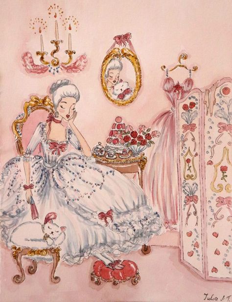 Fairytale Art, Dibujos Cute, Room Posters, Girly Art, Marie Antoinette, Pretty Art, Original Watercolors, Art Wallpaper, Art Inspo