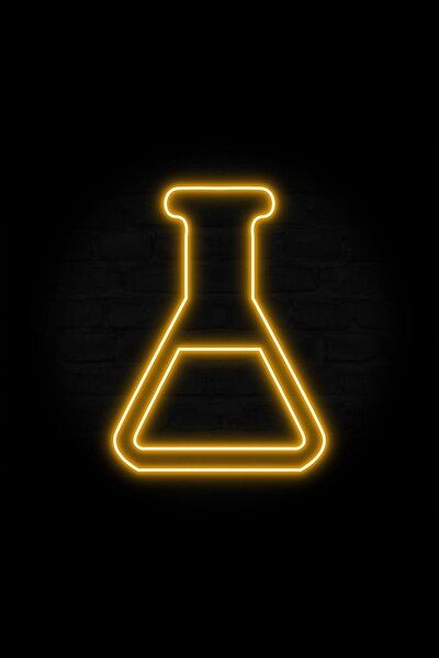 Yellow Chemistry Aesthetic, Chemistry Laboratory, Rising Signs, Neon Black, Retro Neon, Chemistry Experiments, Yellow Neon, Neon Design, Coloring Apps