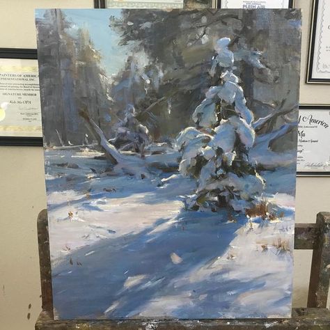 Painting Of Snow, Landscape Winter Painting, Snow Oil Painting, Acrylic Snow Painting, Snowscape Painting, Christmas Oil Paintings, Snow Landscape Painting, Winter Oil Painting, Snow Paintings