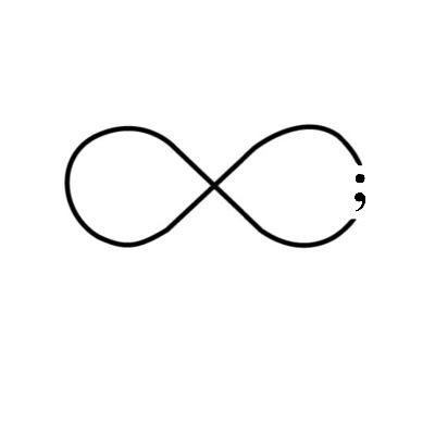 Infinity Tattoo Semicolon, Tattoo Of Semicolon, Infinity With Semicolon, Infinity And Semicolon Tattoo, Infinity Semi Colon, Infinity Tattoo With Semi Colon, Things To Draw On Your Wrist, Minimalist Semicolon Tattoo, Star Semicolon Tattoo