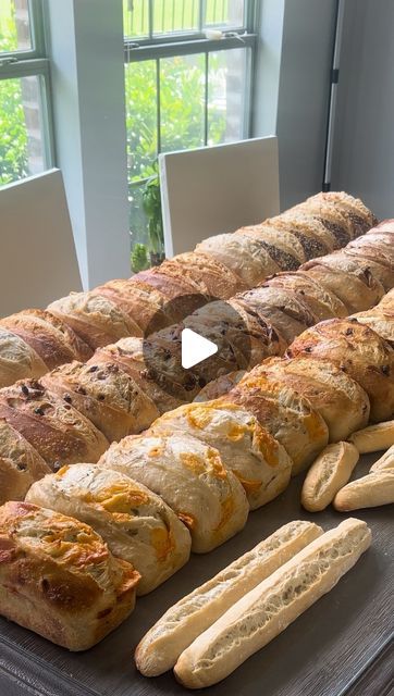 Leaf & Loaf  🌾 Maria Baradell on Instagram: "I wanted a bread oven sooo badly for my micro-bakery until I figured out how to bake 22 loaves in one home double oven. It works in gas and electric! My customers (and my teens) LOVE this shape because it’s easier to slice and store. I am sharing ALL my secrets, no gatekeeping here, so make sure to like and follow for more content on how to run an efficient micro bakery.   #microbakery #sourdoughbread #microbakerytiktok #microbakerylife #sourdoughtok #sourdoughbaking #sourdoughtiktok #breadoven #simplybread #rofco #rackmaster #doubleoven #homeoven #electricoven #gasoven" Micro Bakery Kitchen, Micro Bakery Ideas, Mini Bread Loaves Packaging, Mini Artisan Bread Loaves, Sourdough Microbakery, Bakery Oven, Sourdough Bakery, Micro Bakery, Commercial Ovens