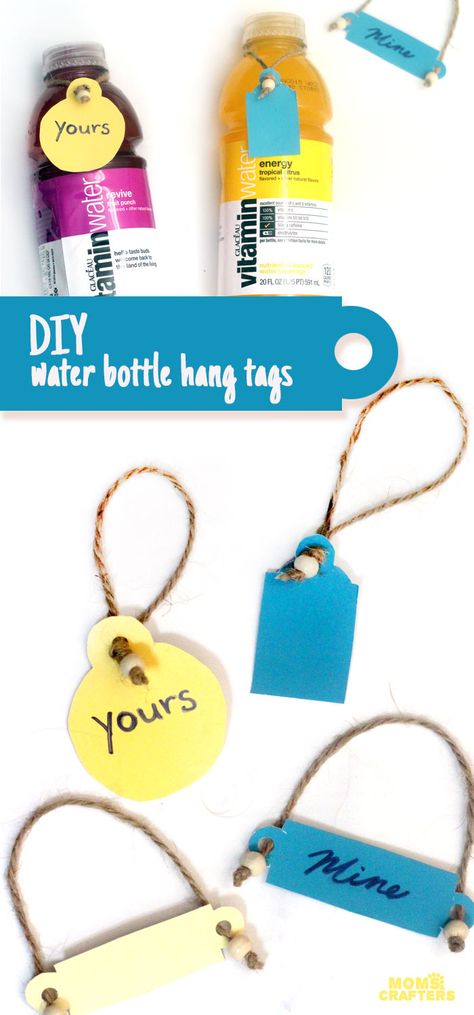 Soda Bottle Crafts, Diy Name Tags, Diy Water Bottle, Family Bbq, Washi Tape Crafts, Bottle Tags, At Family, Soda Bottle, Scrapbook Tag