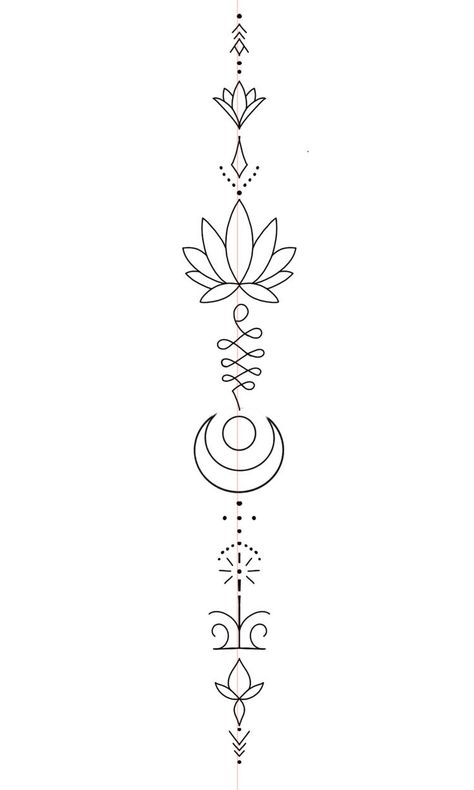 Long Ornamental Tattoo, Spine Tattoos Stencil, Wiccan Tattoos For Women, Vertical Tattoos For Women, Leg Tattoo Stencil, Vertical Tattoo Design, Back Tattoo Designs For Women, Tattoo Espalda Mujer, Vertical Tattoo