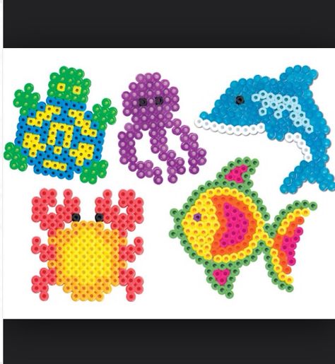 Sea. Creatures Hama Beads Animals, Perler Bead Designs, Perler Beads Ideas, Holiday Quote, Beads Christmas, Melty Bead Patterns, Fuse Bead Patterns, Hama Beads Design, Hama Bead