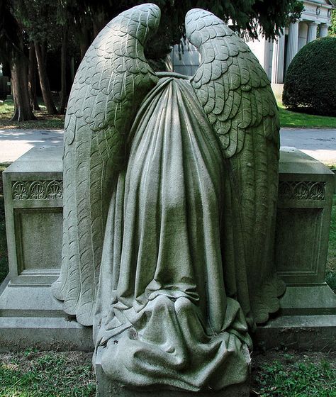 Bode's Angel, Woodlawn Cemetery, Bronx, NY, USA by Random420 on Flickr Woodlawn Cemetery, Cemetery Angels, Cemetery Statues, Weeping Angel, I Believe In Angels, Angel Statue, Angel Sculpture, Old Cemeteries, Cemetery Art