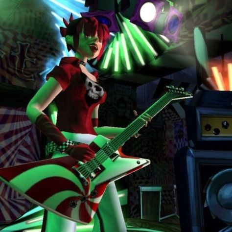 cyberx Guitar Hero Pfp, Guitar Hero Characters, Guitar Hero Aesthetic, Guitar Pfp, The Embrace, Guitar Hero, Old Video, Old Games, Video Game Art