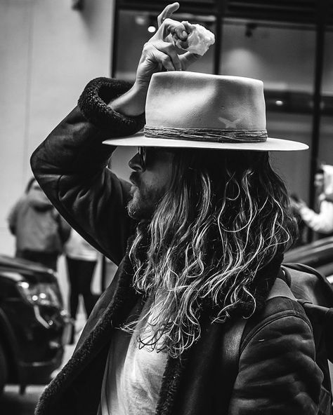 Jack Greystone Mens Long Haircuts, Jack Greystone, Bad Boy Outfits, Men Portrait, Long Hair Beard, Rock Star Outfit, Classy Hats, Guy Haircuts Long, Mens Hats Fashion