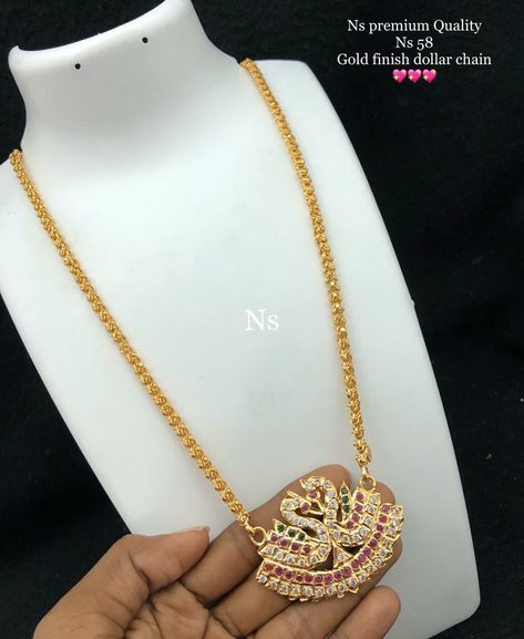 Dollar Chain Gold, Dollar Chain Gold Indian, Dollar Chain, Dollar Design, Jenga Blocks, Gold Jewels Design, Black Beads Mangalsutra Design, Gold Earrings Models, Dress Models