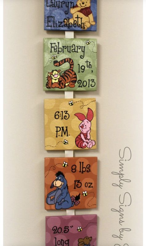 Winnie The Pop Nursery, Winnie The Pooh Furniture, Diy Winnie The Pooh Nursery Decor, Winnie The Pooh Acrylic Painting, Baby Boy Painting Ideas, Paintings For Baby Room, Winnie The Pooh Paintings, Winnie The Pooh Canvas Painting, Winnie The Pooh Nursery Ideas